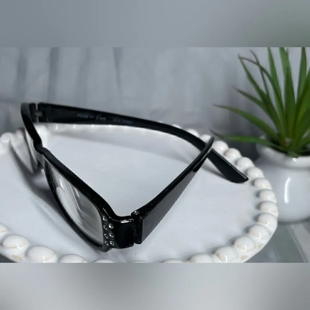 Glamour Reading Glasses with Sparkles +2.00 Includes Blue Carry Case EPC